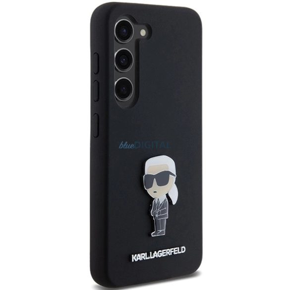 Karl Lagerfeld Silicone ikonikus Metal Pin tok Samsung Galaxy S24 - fekete