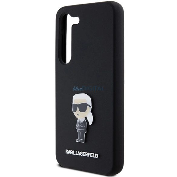 Karl Lagerfeld Silicone ikonikus Metal Pin tok Samsung Galaxy S24 - fekete