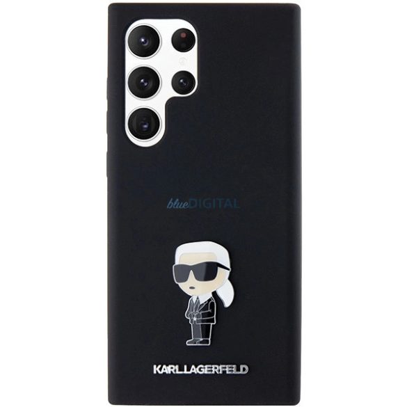 Karl Lagerfeld Silicone ikonikus Metal Pin tok Samsung Galaxy S24 Ultra - fekete