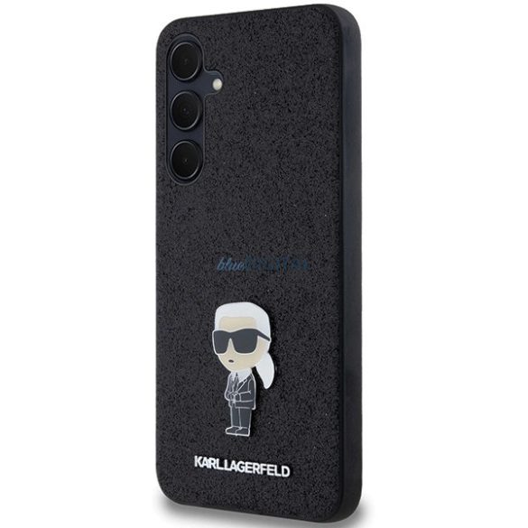 Karl Lagerfeld Fixed Glitter Ikonik Logo Metal Pin tok Samsung Galaxy A35 - fekete