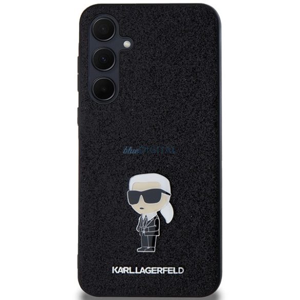 Karl Lagerfeld Fixed Glitter Ikonik Logo Metal Pin tok Samsung Galaxy A35 - fekete