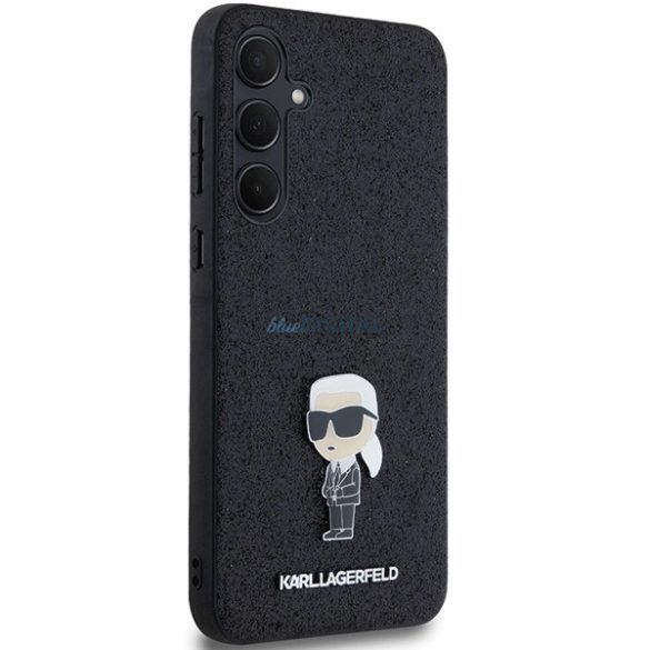 Karl Lagerfeld Fixed Glitter Ikonik Logo Metal Pin tok Samsung Galaxy A35 - fekete