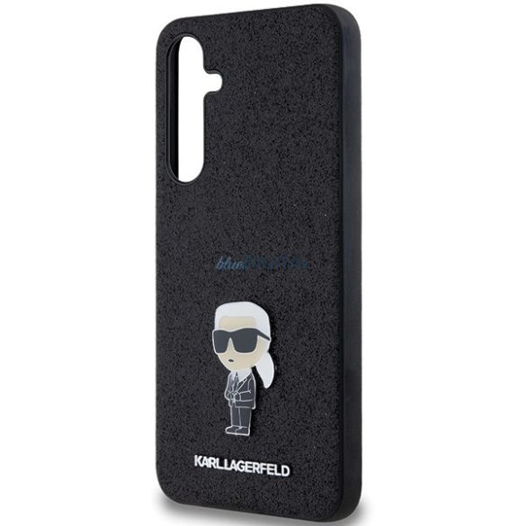 Karl Lagerfeld Fixed Glitter Ikonik Logo Metal Pin tok Samsung Galaxy A35 - fekete