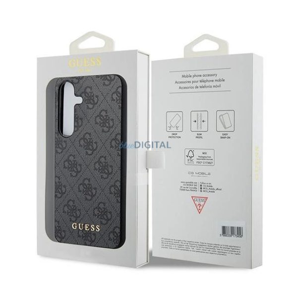 Guess 4G Metal Gold Logo tok Samsung Galaxy A35 - fekete