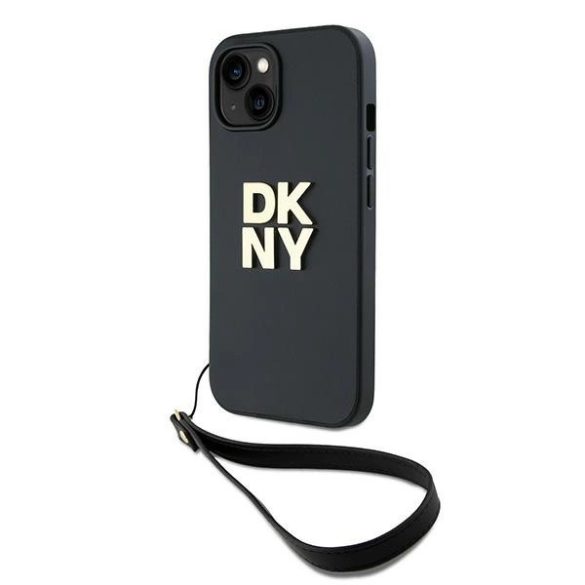 DKNY Wrist Strap Stock Logo tok iPhone 14 / 15 / 13 - fekete