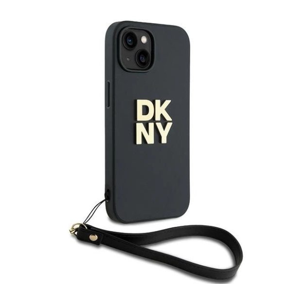 DKNY Wrist Strap Stock Logo tok iPhone 14 / 15 / 13 - fekete