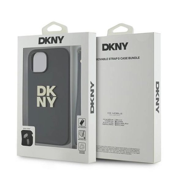 DKNY Wrist Strap Stock Logo tok iPhone 14 / 15 / 13 - fekete