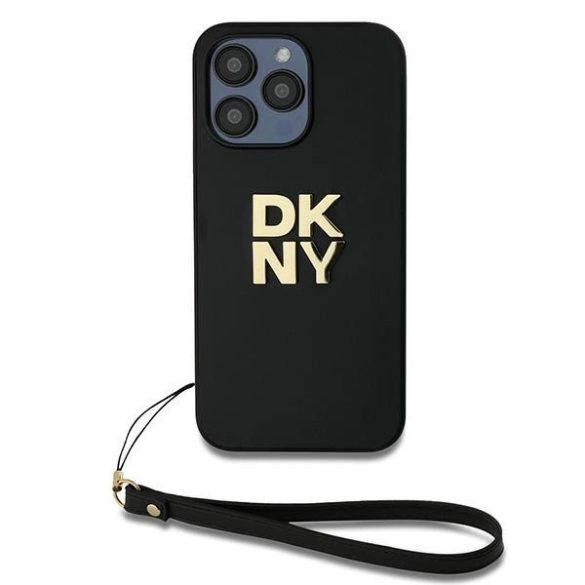 DKNY Wrist Strap Stock Logo tok iPhone 14 Pro - fekete