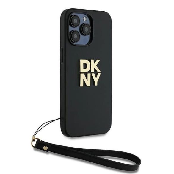 DKNY Wrist Strap Stock Logo tok iPhone 14 Pro - fekete