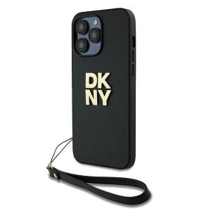 DKNY Wrist Strap Stock Logo tok iPhone 14 Pro Max - fekete