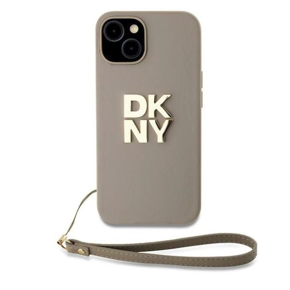 DKNY Wrist Strap Stock Logo tok iPhone 15 / 14 / 13 - bézs