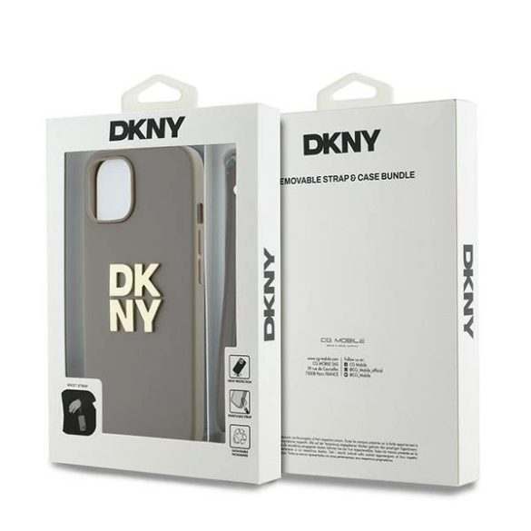 DKNY Wrist Strap Stock Logo tok iPhone 15 / 14 / 13 - bézs