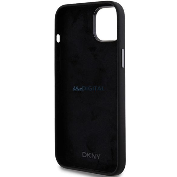 DKNY Liquid Silicone Metal Logo tok iPhone 15 / 14 / 13 - fekete