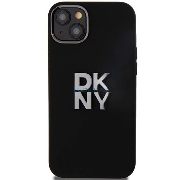 DKNYLiquid Silicone Metal Logo tok iPhone 15 Plus / 14 Plus - fekete