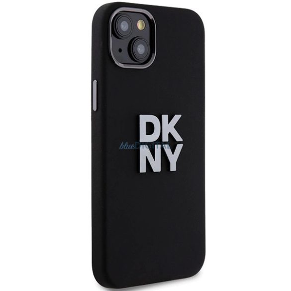 DKNYLiquid Silicone Metal Logo tok iPhone 15 Plus / 14 Plus - fekete