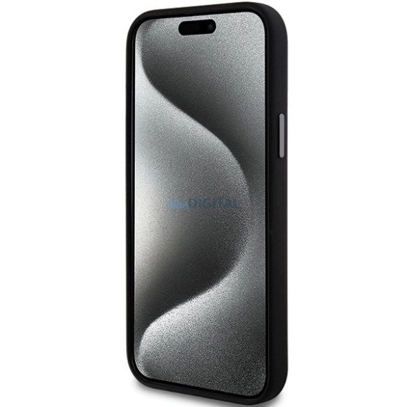 DKNYLiquid Silicone Metal Logo tok iPhone 15 Plus / 14 Plus - fekete