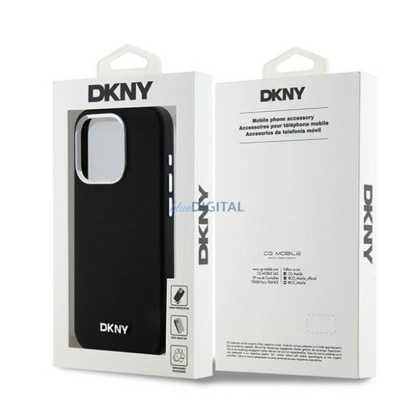 DKNY Liquid Silicone Small Metal Logo MagSafe kompatibilis tok iPhone 14 Pro - fekete