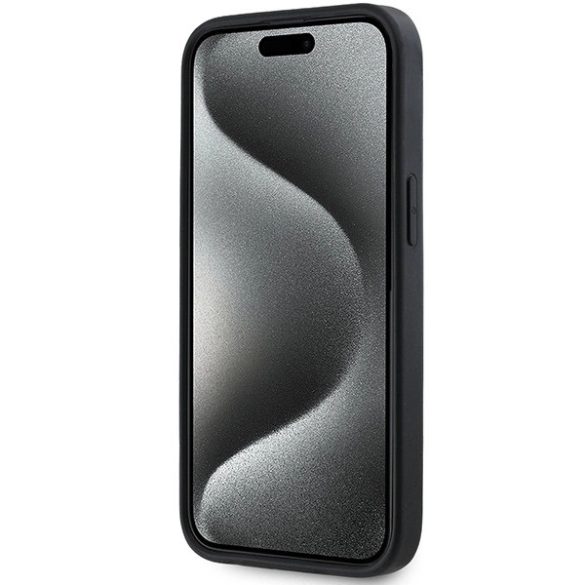 DKNY 3D Rubber Repeat Pattern tok iPhone 15/14/13 - fekete