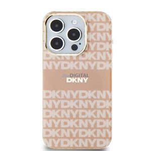 DKNY IML Mono & Stripe MagSafe-kompatibilis tok iPhone 11 / Xr - rózsaszín