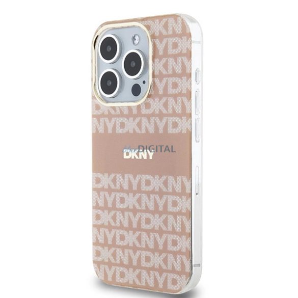 DKNY IML Mono & Stripe MagSafe tok iPhone 14 Pro - rózsaszín