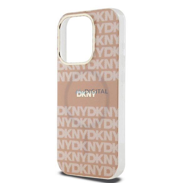 DKNY IML Mono & Stripe MagSafe tok iPhone 14 Pro - rózsaszín