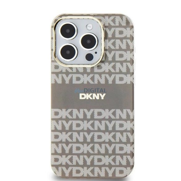 DKNY IML Mono & Stripe MagSafe-kompatibilis tok iPhone 15 / 14 / 13 - bézs