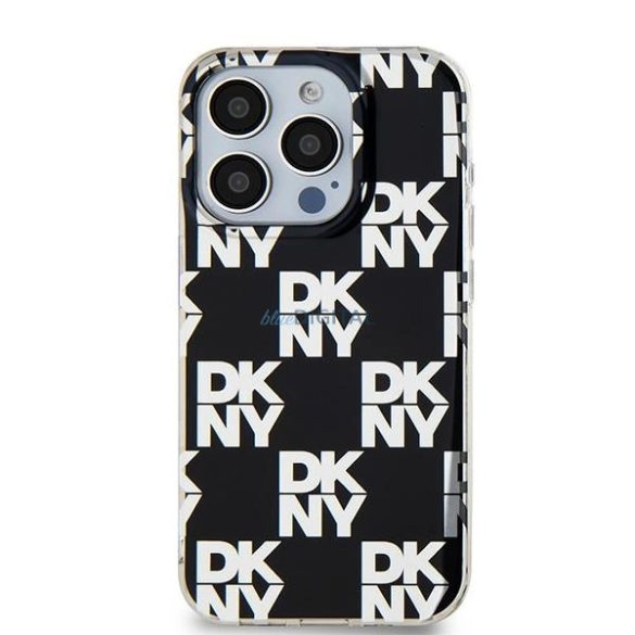 DKNY IML Checkered Mono Pattern tok iPhone 15 / 14 / 13 - fekete