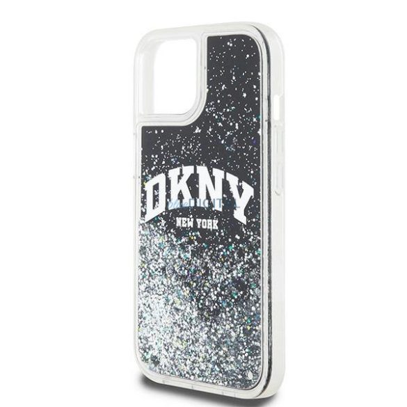 DKNY Liquid Glitter Big Logo tok iPhone 12 Pro/12 - fekete