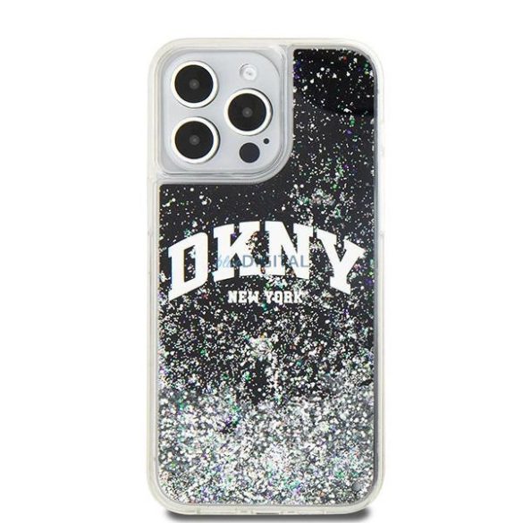 DKNY Liquid Glitter Big Logo tok iPhone 13 Pro Max - fekete