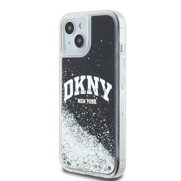 DKNY Liquid Glitter Big Logo tok iPhone 14 / 15 / 13 - fekete