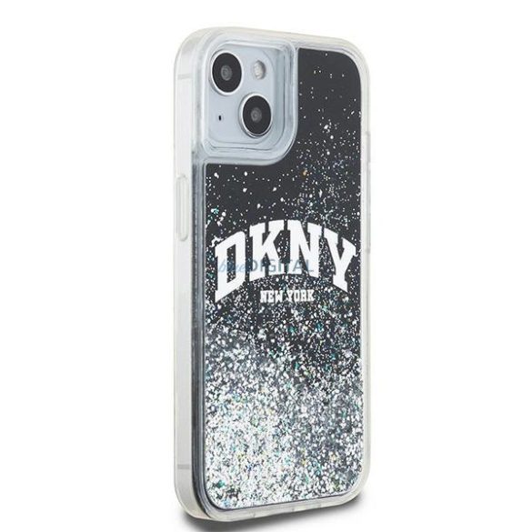 DKNY Liquid Glitter Big Logo tok iPhone 14 / 15 / 13 - fekete