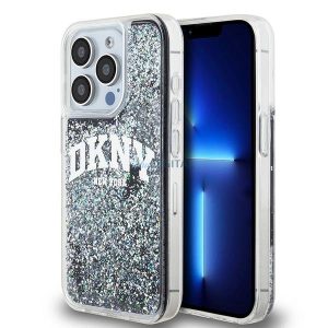 DKNY Liquid Glitter Big Logo tok iPhone 14 Pro - fekete