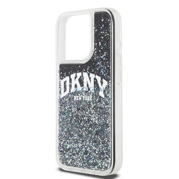 DKNY Liquid Glitter Big Logo tok iPhone 14 Pro - fekete