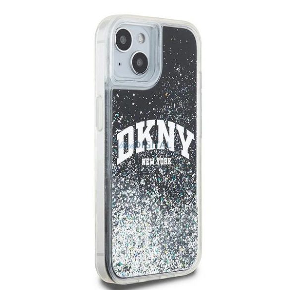 DKNY Liquid Glitter Big Logo tok iPhone 15 Plus / 14 Plus - fekete