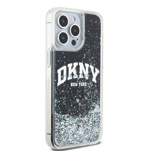 DKNY Liquid Glitter Big Logo tok iPhone 15 Pro Max - fekete
