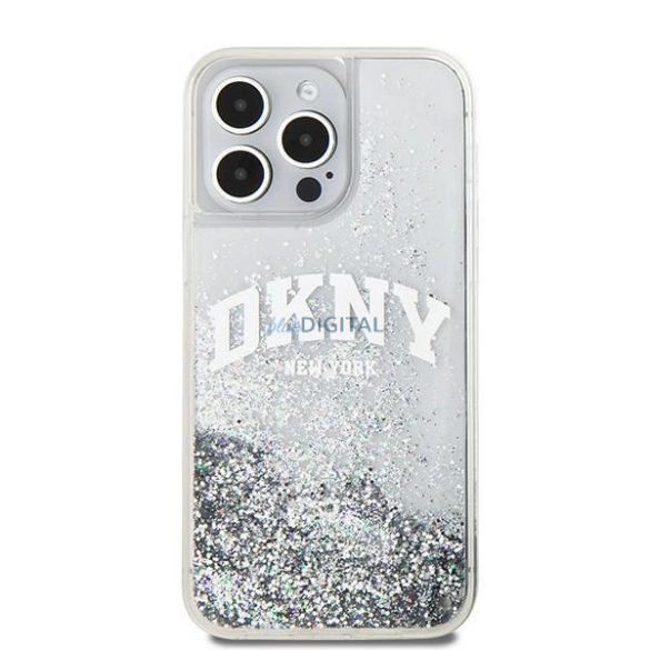 DKNY Liquid Glitter Big Logo tok iPhone 15 Pro - fehér