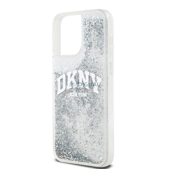 DKNY Liquid Glitter Big Logo tok iPhone 15 Pro - fehér