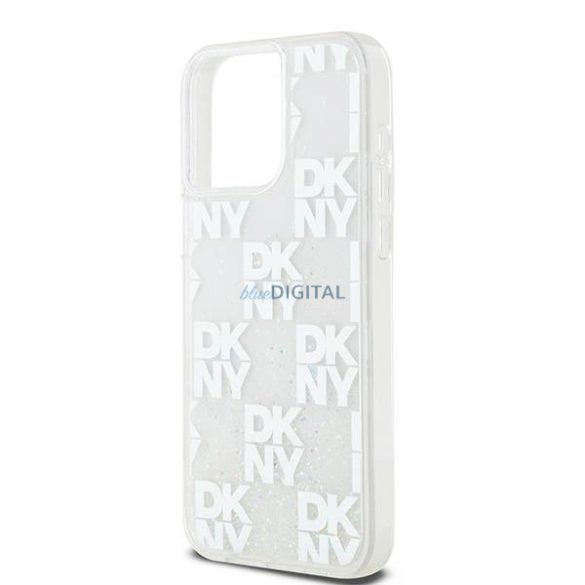 DKNY Liquid Glitter Multilogo tok iPhone 15 Pro Max - fehér