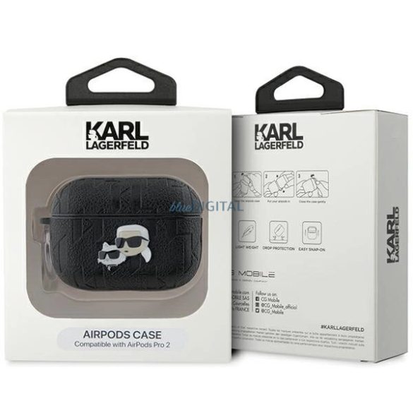 Karl Lagerfeld Monogram Karl & Choupette Head tok AirPods Pro 2 - fekete