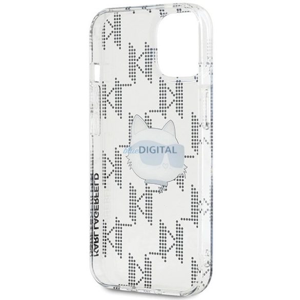 Karl Lagerfeld IML Choupette fej és monogram tok iPhone 15 / 14 / 13 - átlátszó