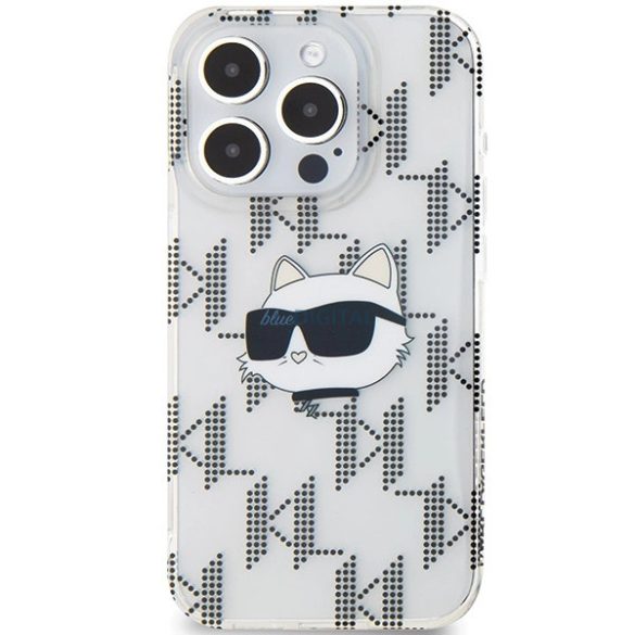 Karl Lagerfeld IML Choupette Head & Monogram tok iPhone 15 Pro - átlátszó