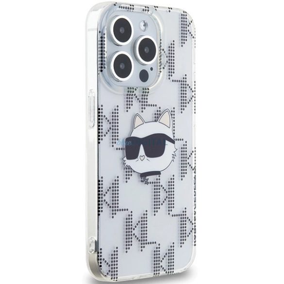 Karl Lagerfeld IML Choupette Head & Monogram tok iPhone 15 Pro - átlátszó