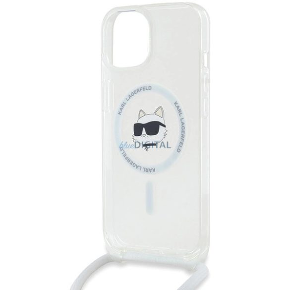 Karl Lagerfeld IML Choupette Head & Cord MagSafe-kompatibilis tok iPhone 14 - átlátszó