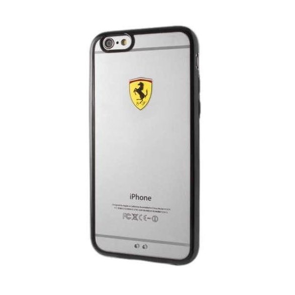 Ferrari tok Fehcp6lbk iPhone 6 / 6s Plus Racing Shield átlátszó fekete