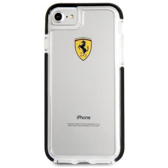 Ferrari keménytok FEGLHCP7BK iPhone 6/6s/7/8/SE 2020/SE 2022 átlátszó fekete