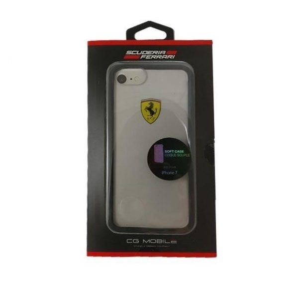 Ferrari keménytok FEHCRFP7BK iPhone 6/6s/7/8/SE 2020/SE 2022 átlátszó/fekete