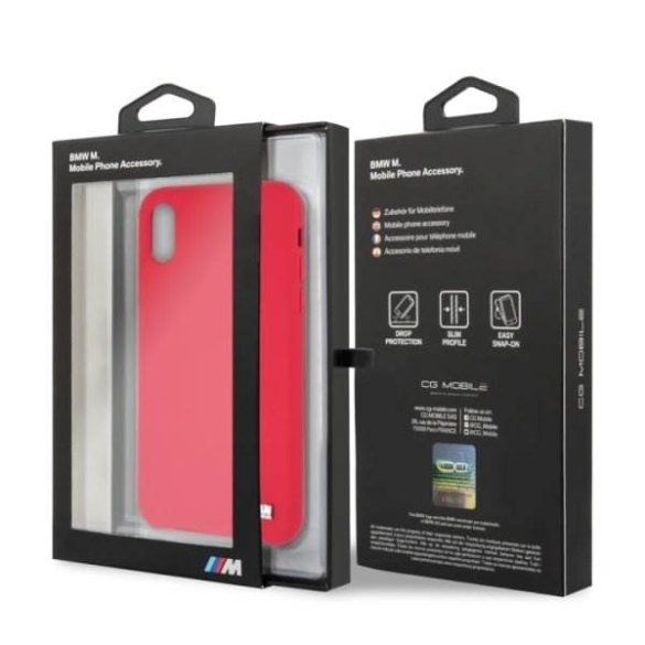 tok BMW BMHCPXMSILRE iPhone X / Xs piros szilikon M Collection telefontok