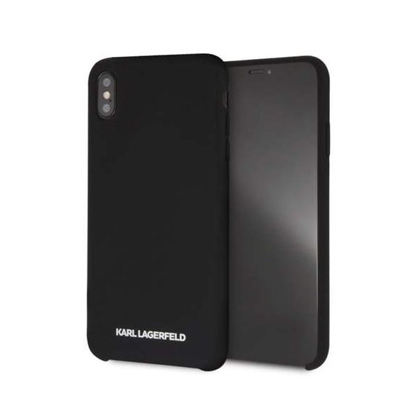 Karl Lagerfeld KLHCI65SLBKS iPhone Xs Max Hardcase fekete Szilikon telefon tok telefontok