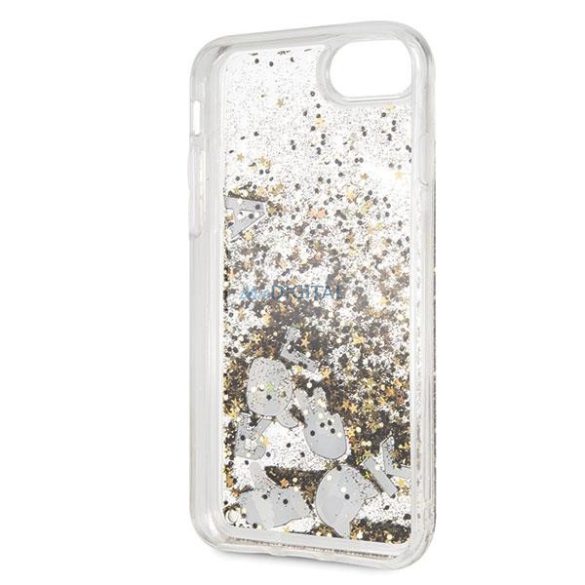 Karl Lagerfeld KLHCI8ROGO iPhone 7/8 SE 2020 / SE 2022 fekete és arany keménytok Glitter