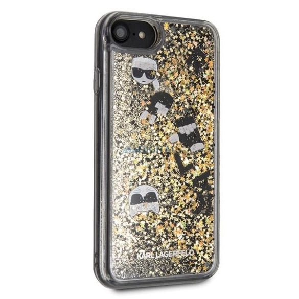 Karl Lagerfeld KLHCI8ROGO iPhone 7/8 SE 2020 / SE 2022 fekete és arany keménytok Glitter